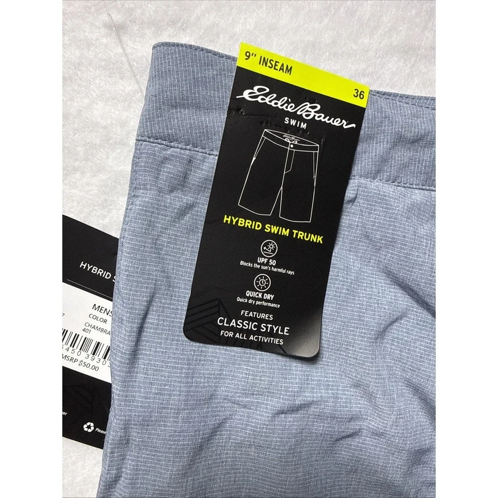 Men's Eddie Bauer Hybrid Swim Trunk Short 9 Inseam Size 36‎